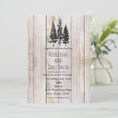 Invitation Mariage de campagne en bois simple rustique avec d (Debout devant)