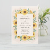 Invitation Mariage de campagne ensoleillé jaune (Debout devant)