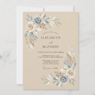 Invitation Mariage de campagne éthéré sur le sable