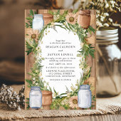 Invitation Mariage de campagne fleuri rustique en pot Mason e