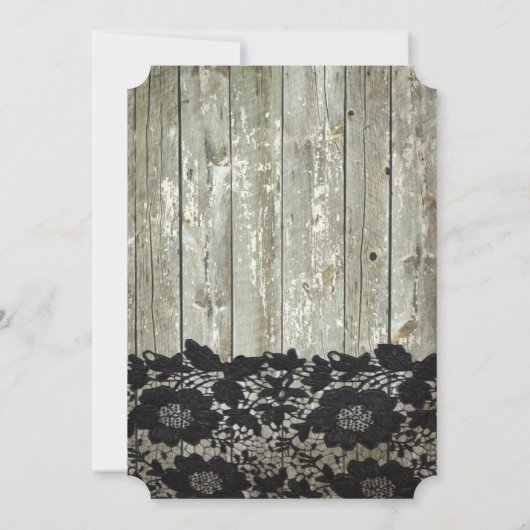 Invitation mariage de campagne moderne en bois de grange rust (Dos)