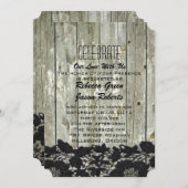 Invitation mariage de campagne moderne en bois de grange rust (Devant / Derrière)