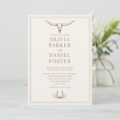 Invitation Mariage de Campagne Occidental Rustique à Chevalet (Debout devant)