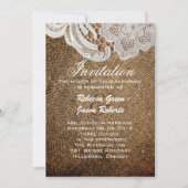 Invitation mariage de campagne occidental rustique burlap et  (Devant)