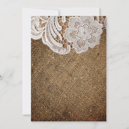 Invitation mariage de campagne occidental rustique en toile d (Dos)