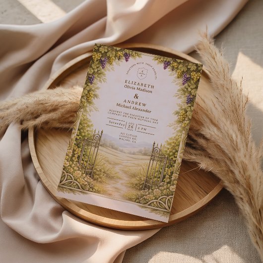 Invitation Mariage de campagne rustique au vignoble