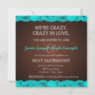 Invitation Mariage de Campagne Rustique Bleu Sarcelle et Marr