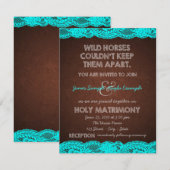 Invitation Mariage de Campagne Rustique Bleu Sarcelle et Marr (Devant / Derrière)