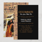 Invitation mariage de campagne rustique cheval cowboy western (Devant / Derrière)
