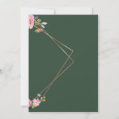 Invitation Mariage de campagne Vert Or Rose Pâle (Dos)