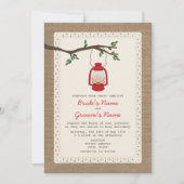 Invitation Mariage de camping à lanternes à huile inspiré de (Devant)