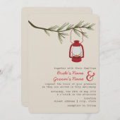 Invitation Mariage de camping des À feuillage persistant de l (Devant / Derrière)