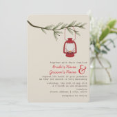 Invitation Mariage de camping des À feuillage persistant de l (Debout devant)