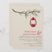 Invitation Mariage de camping des À feuillage persistant de l (Devant / Derrière)