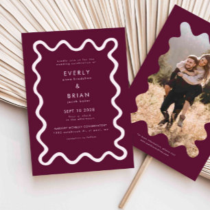 Invitation Mariage de canneberge de ligne à main ironique