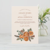 Invitation Mariage de cannelle d'agrumes séchés d'hiver (Debout devant)