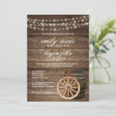 Invitation Mariage de canon en bois rustique (Debout devant)
