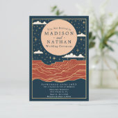 Invitation Mariage de canyon moderne Desert Moon (Debout devant)