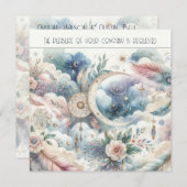 Invitation Mariage de capture de rêve Blue et Gold Celestial  (Devant / Derrière)