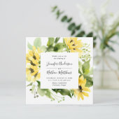 Invitation Mariage de Carré de cadre de fleurs de tournesol d (Debout devant)