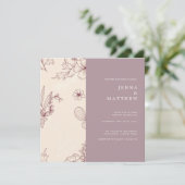 Invitation Mariage de carré de crme moderne (Debout devant)