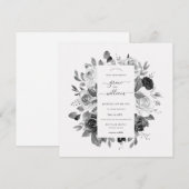 Invitation Mariage de Carré moderne Monochrome blanc (Devant / Derrière)