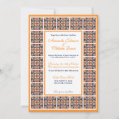 Invitation Mariage de carreaux floraux Art folklorique mexica (Devant)