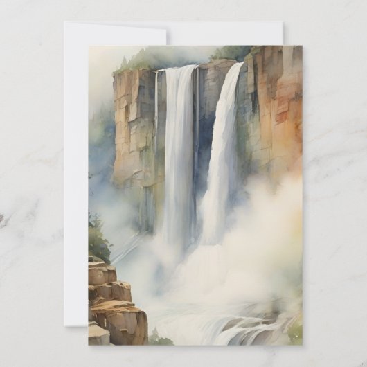 Invitation Mariage de cascade de Rustic Mountain (Dos)