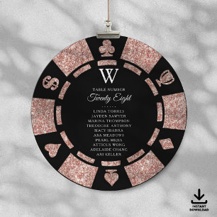 Invitation Mariage de casino de jeton de poker de monogramme