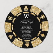 Invitation Mariage de casino de jeton de poker de monogramme (Devant)