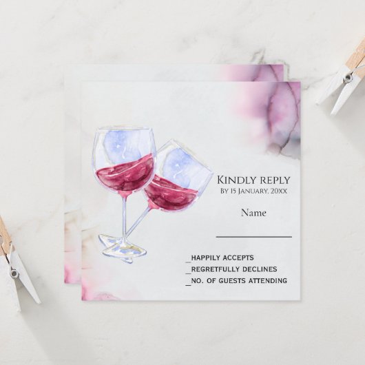 Invitation Mariage de cave à vin (Devant/Arrière en situation)