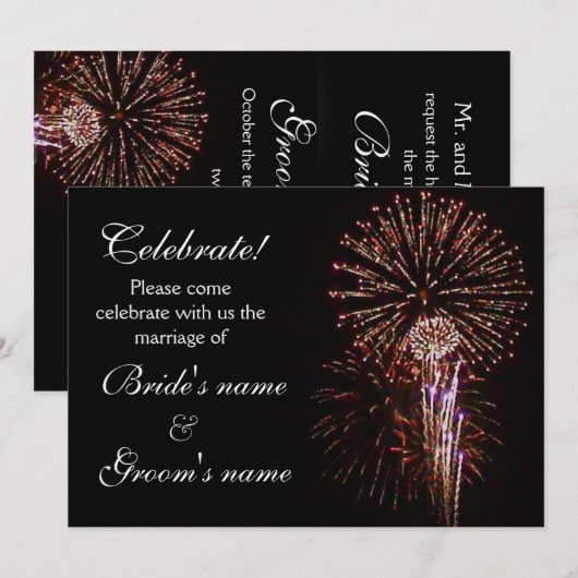 Invitation Mariage de célébration (Devant / Derrière)