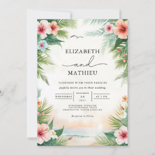 Invitation Mariage de célébration de l'arc floral tropical
