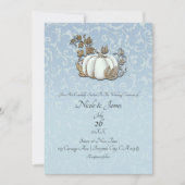 Invitation Mariage de Cendrillon Bleu Gris Citrouille Or & Bl (Devant)