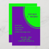 Invitation mariage de cercle vert pourpre brillant (Devant / Derrière)