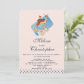 Invitation Mariage de cerf aquarelle marron mignon (Debout devant)