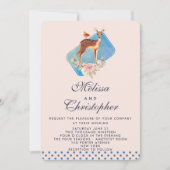 Invitation Mariage de cerf aquarelle marron mignon (Devant)