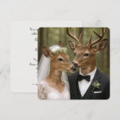 Invitation Mariage de cerf et biche dans la forêt (Devant / Derrière)