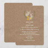 Invitation Mariage de cerfs Fleurs sauvages inspiré par le pa (Devant / Derrière)
