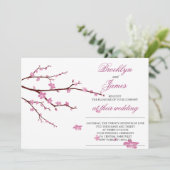 Invitation Mariage de cerise en fleurs invite (Debout devant)