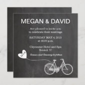 Invitation Mariage de Chalkboard avec vélo (Devant / Derrière)
