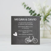 Invitation Mariage de Chalkboard avec vélo (Debout devant)