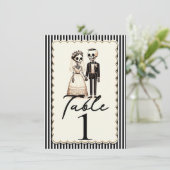 Invitation Mariage de chambre de mariée de squelette de dessi (Debout devant)