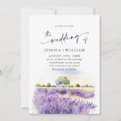 Invitation Mariage de champ Aquarelle violet (Devant)