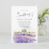 Invitation Mariage de champ Aquarelle violet (Debout devant)