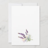 Invitation Mariage de champ Aquarelle violet Lavande Fleurs (Dos)