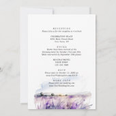 Invitation Mariage de champ de la lavande aquarelle tout en u (Dos)
