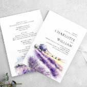 Invitation Mariage de champ de la lavande aquarelle tout en u