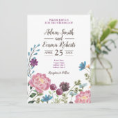 Invitation Mariage de champ d'eau Fleur sauvage (Debout devant)