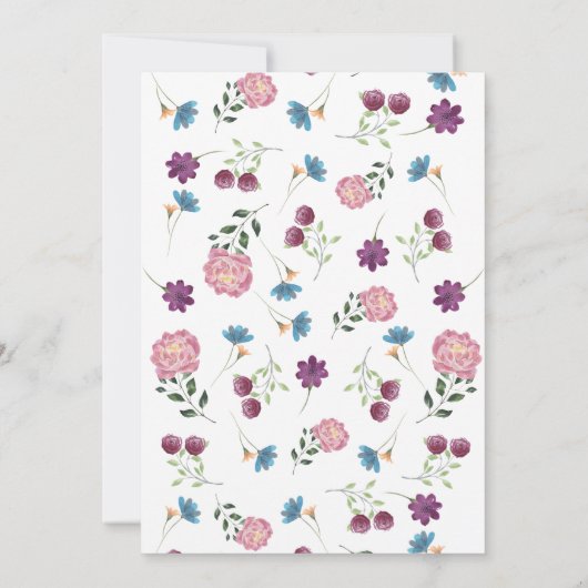 Invitation Mariage de champ d'eau Fleur sauvage (Dos)